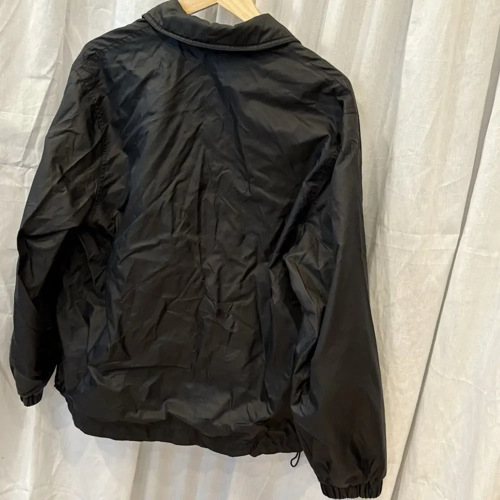 Vintage Levi's Dry Goods Two Horse Black Nylon‎ Coaches Jacket Mens Size Small